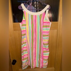 Lilly Pulitzer Darcy Multi Spicy Stripe Print Shift Dress Size 16